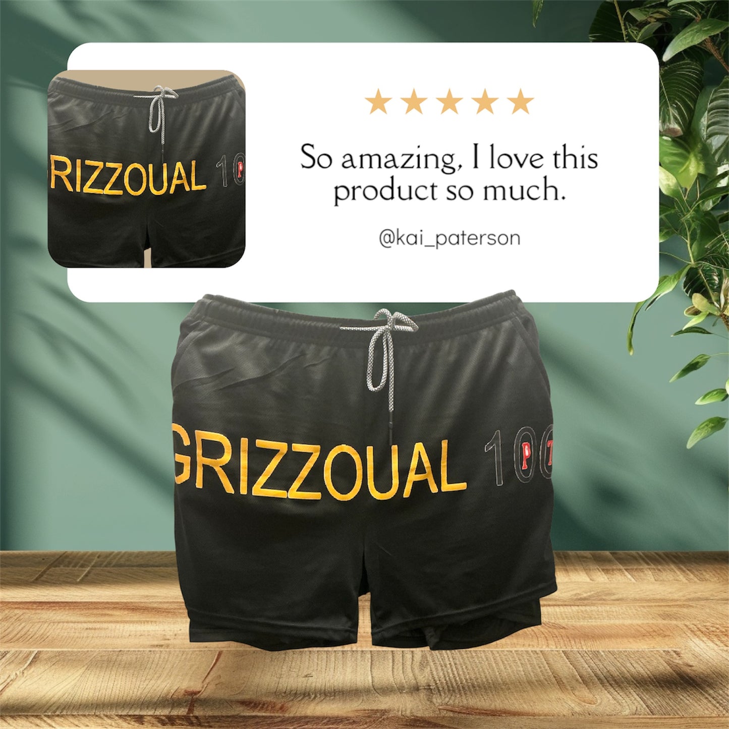 Black Grizzoual 100 gym shorts with inside pocket