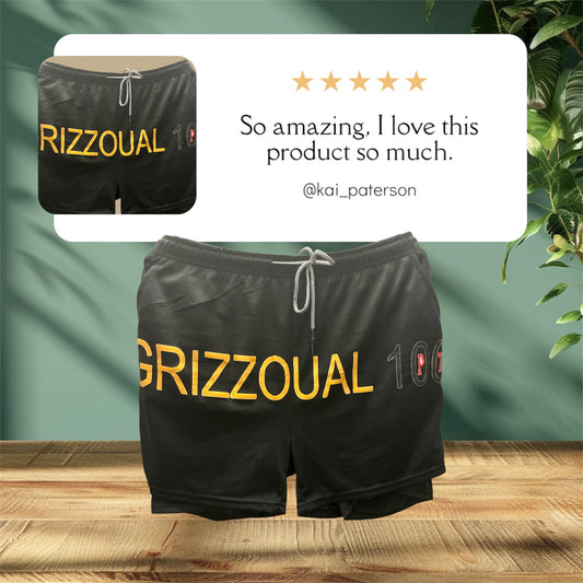 Black Grizzoual 100 gym shorts with inside pocket